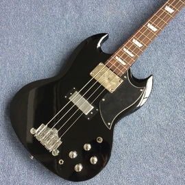 China New style high quality custom 4 string bass guitar, Rosewood fingerboard, black body supplier