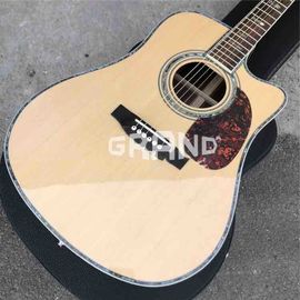 China Factory customization Solid Spruce Top D45c Cutaway Electric Acoustic Guitar supplier