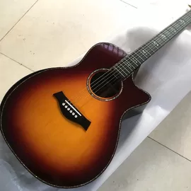 China Sunset Solid spruce top G914s acoustic guitar,Real abalone inlays Ebony fingerboard Electric acoustic Guitar supplier