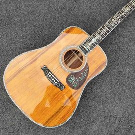 China Real Abalone Inlays Ebony Fingerboard 41&quot; Koa Wood Classic Acoustic Guitar supplier