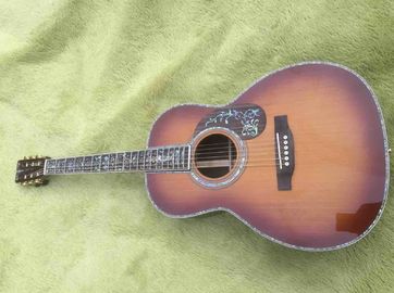 China Factory custom 39 inches ooo45c style acoustic Guitar Ebony fingerboard Real abalone solid Guitar supplier