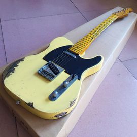 China Custom Cream Color Handed Relic TELE Electric Guitar Customized Logo is Available supplier