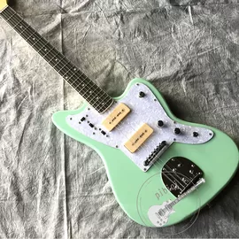China Customized Quality Electric Guitar in Light Green Color with White Hardware supplier
