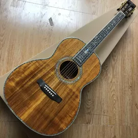 China All Solid KOA Top 00045 Style 39&quot; Acoustic Guitar Classic Guitar Head Style with Fishman EQ 301 Full Abalone Binding supplier