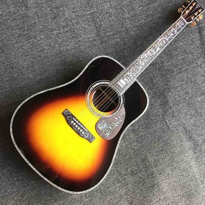 China 41 Inch AAAA All Solid Wood Abalone Binding Solid Rosewood Back Side Acoustic Guitar with 550a Electronic EQ in Sunburst supplier