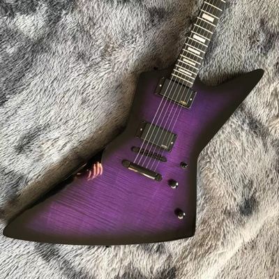 China Custom Grand Flamed Maple Top Electric Guitar In Purple Color supplier
