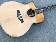 Left handed Cutaway 916 Acoustic guitar,Solid spruce top,Factory Ebony Fretboard Guitar,Abalone inlays OEM Guitar