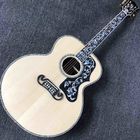 Custom 42" Deluxe AAAA All Solid Wood Real Abalone Binding Ebony Fingerboard Cocobolo Back Side SJ200 Acoustic Guitar