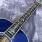 Solid spruce top OM style Acoustic Guitar,Abalone Ebony fingerboard Blue Burst Maple back and sides Acoustic Guitar supplier