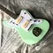 Customized Quality Electric Guitar in Light Green Color with White Hardware supplier